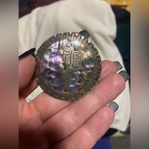 VTG Sterling Silver Hecho en México 925 Abalone Pendant Pin